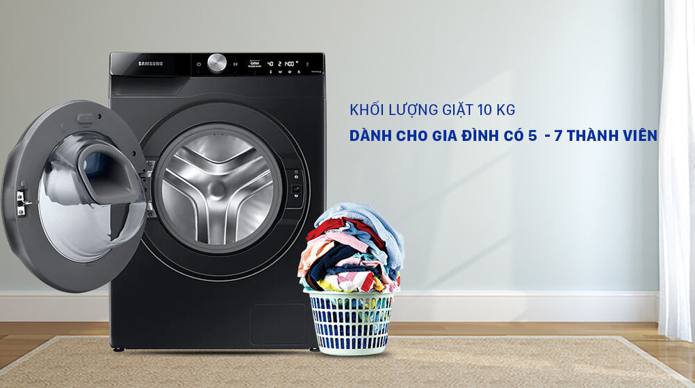 máy giặt samsung ww10tp54dsb/sv - khối lượng