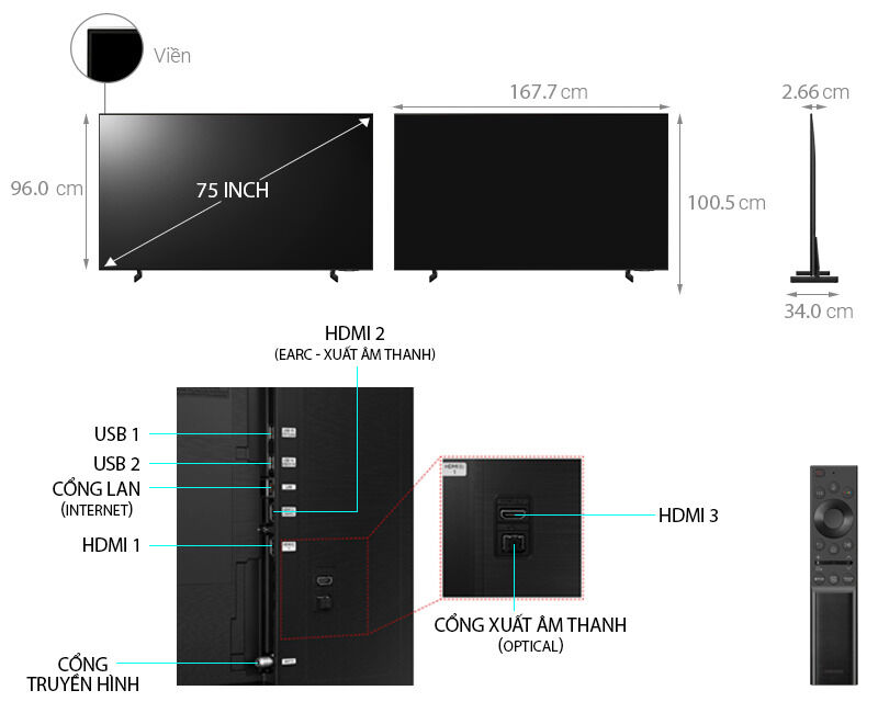 smart tivi samsung 4k 75 inch 75au8000 crystal uhdmới 2021