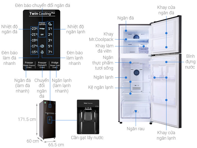 tủ lạnh samsung inverter 319 lít rt32k5932by/sv