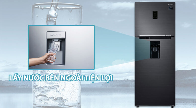 tủ lạnh samsung inverter 380 lít rt38k5982bs/sv - lấy nước ngoài