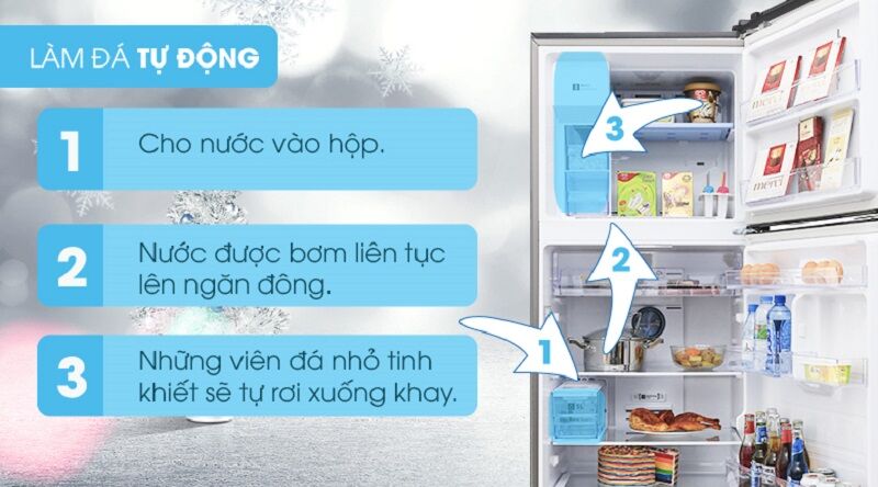 có thể tự động làm đá - tủ lạnh samsung inverter 360 lít rt35k5982s8/sv