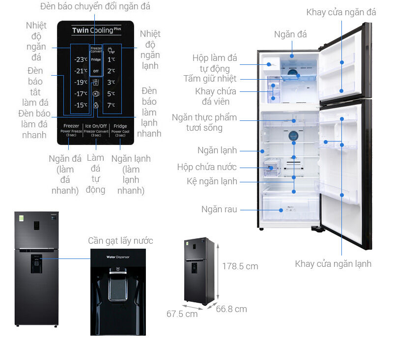 tủ lạnh samsung inverter 380 lít rt38k5982bs/sv