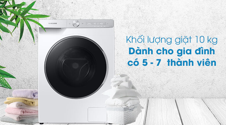 máy giặt samsung ww10tp44dsh/sv - khối lượng giặt