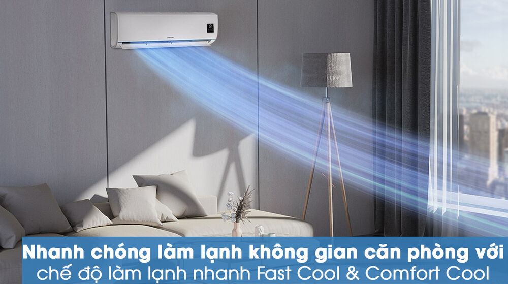 máy lạnh samsung ar09tyhqasinsv - làm lạnh tức thì với chế độ fast cool & comfort cool