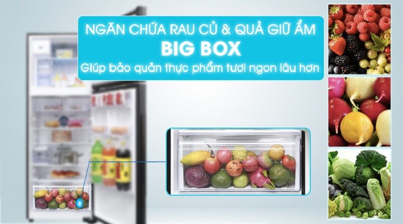 ngăn rau quả - tủ lạnh samsung inverter 360 lít rt35k5982dx/sv