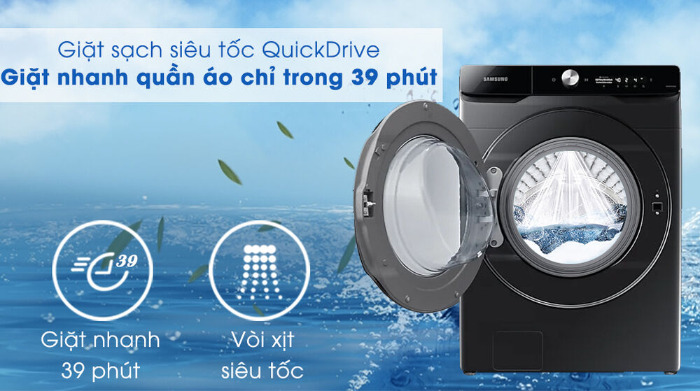 máy giặt sấy samsung inverter 21 kg wd21t6500gv/sv - quickdrive