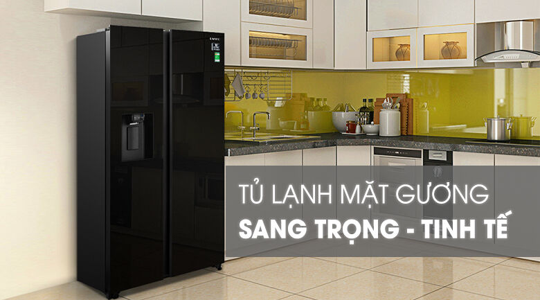 thiết kế sang trọng và tinh tế - tủ lạnh samsung inverter 617 lít rs64r53012c/sv
