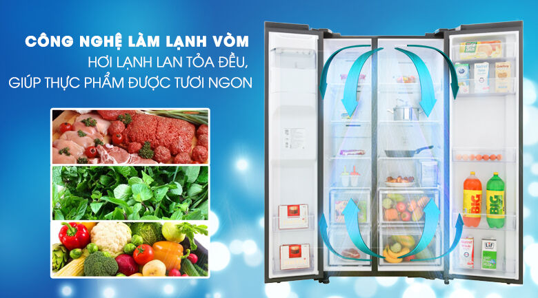 làm lạnh tốt hơn với công nghệ làm lạnh vòm - tủ lạnh samsung inverter 617 lít rs64r53012c/sv