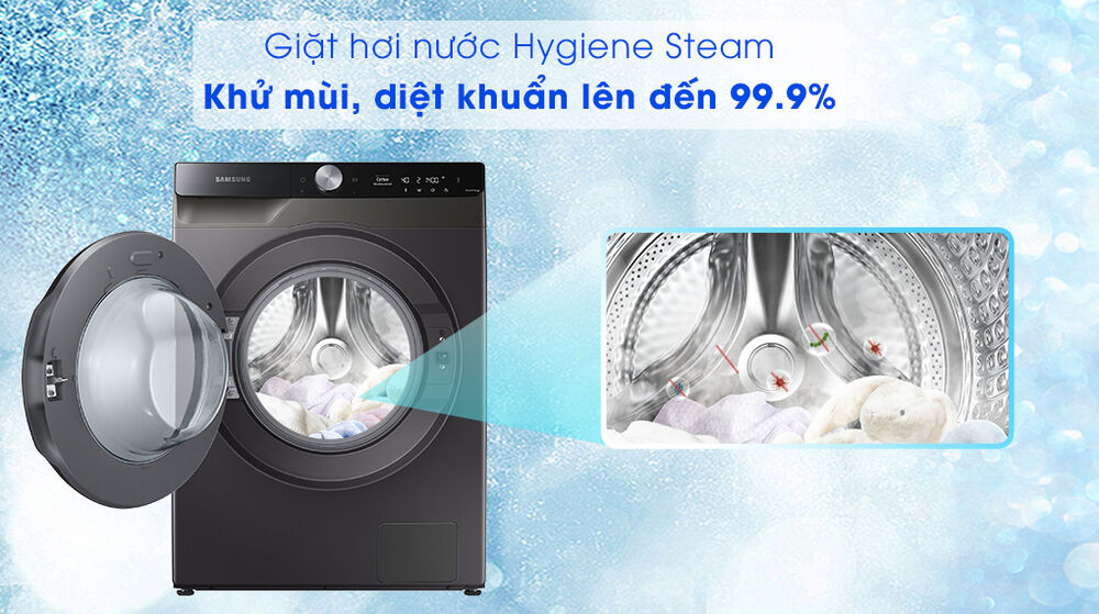 máy giặt sấy samsung 11kg wd11t734dbx/sv - giặt hơi nước