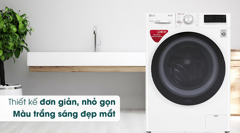 máy giặt lg inverter 8.5 kg fv1408s4w - thiết kế