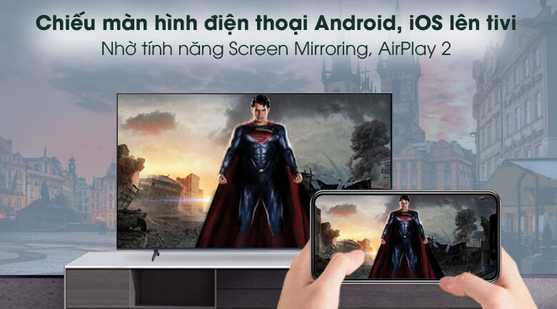 airplay 2 - smart tivi samsung 4k 60 inch ua60au8100