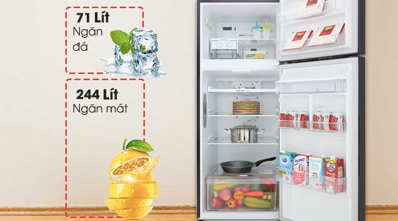 dung tích 315 lít - tủ lạnh lg inverter 315 lít gn-d315bl