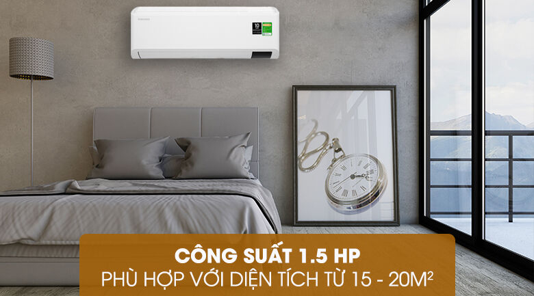 máy lạnh samsung inverter 1.5 hp ar13tyhycwknsv -công suất 1.5 hp, phù hợp diện tích phòng từ 15 - 20 m2