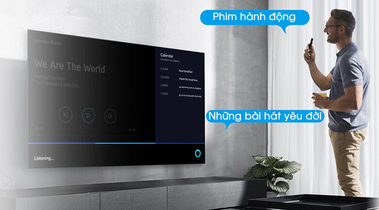 remote thông minh kết hợp với google assistan t- android tivi tcl 4k 50 inch 50p615