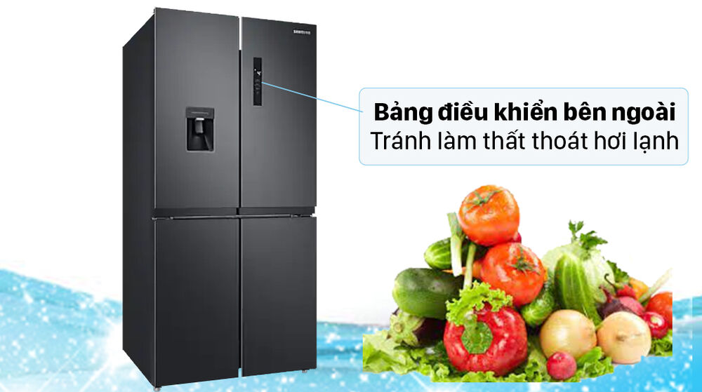 tủ lạnh samsung inverter 488 lít rf48a4010b4/sv - bảng điều khiển bên ngoài