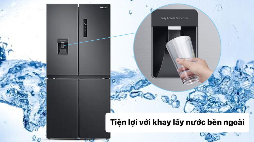 tủ lạnh samsung inverter 488 lít rf48a4010b4/sv - lấy nước ngoài tiện lợi
