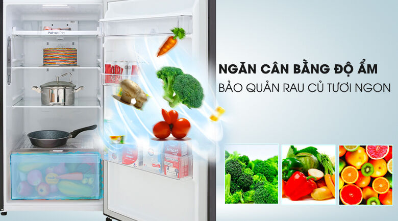 tủ lạnh lg inverter 315 lít gn-d315bl mẫu 2019 - bảo quản rau củ tươi ngon trong thời gian dài với ngăn cân bằng độ ẩm