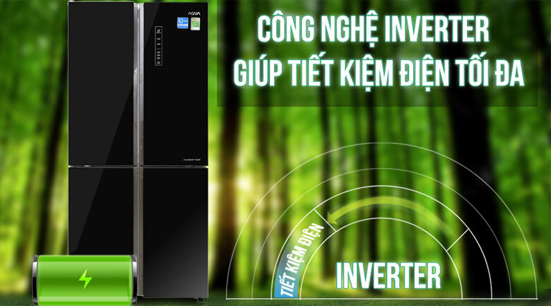 công nghệ inverter - tủ lạnh aqua inverter 456 lít aqr-ig525am