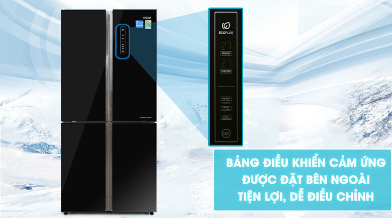 bảng điều khiển cảm ứng - tủ lạnh aqua inverter 456 lít aqr-ig525am