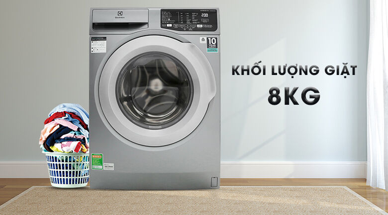 máy giặt electrolux inverter 8 kg ewf8025cqsa - khối lượng