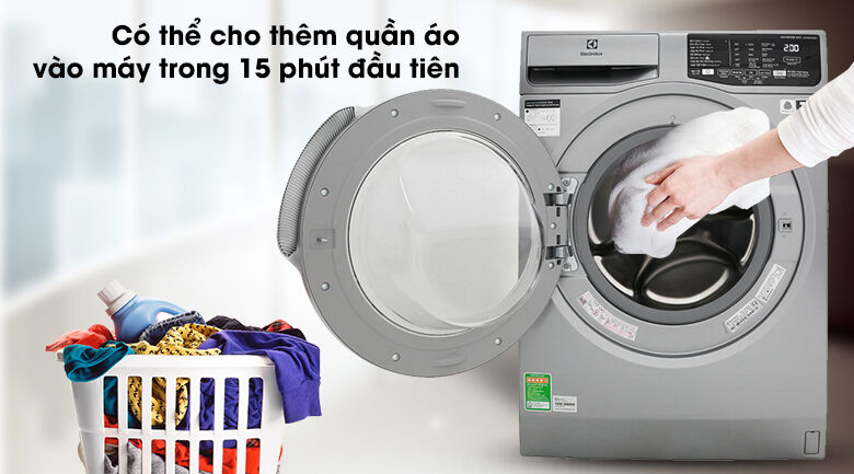 máy giặt electrolux inverter 8 kg ewf8025cqsa - thêm đồ