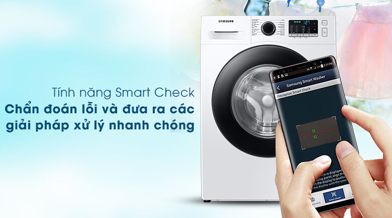 máy giặt samsung inverter 10kg ww10ta046ae/sv - smart check