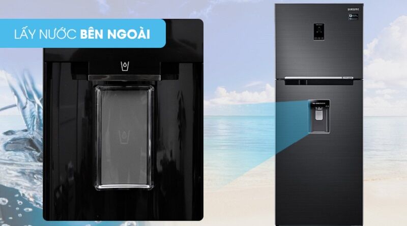 thiết kế ngăn lấy nước bên ngoài và làm đá tự động vô cùng tiện lợi - tủ lạnh samsung inverter 360 lít rt35k5982bs/sv