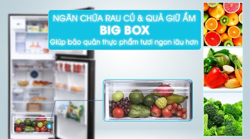 bảo quản rau củ tốt hơn với ngăn giữ ẩm cho rau củ quả - tủ lạnh samsung inverter 360 lít rt35k5982bs/sv