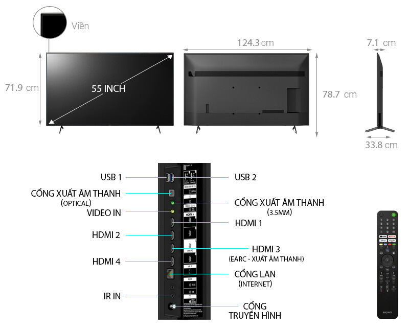 android tivi sony 4k 55 inch kd-55x80j mới 2021