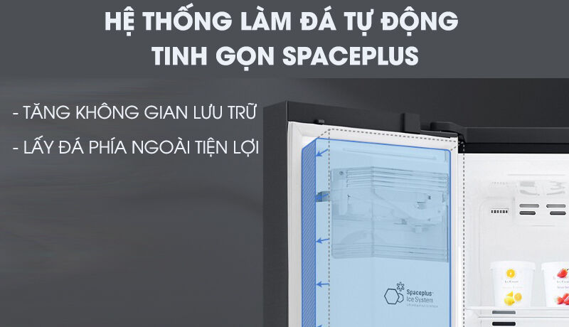 tủ lạnh lg inverter instaview door-in-door 601 lít gr-x247mc -tối ưu hóa không gian spaceplus cùng làm đá tự động