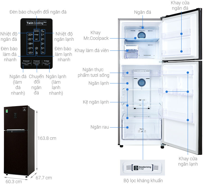 tủ lạnh samsung inverter 299 lít rt29k5532by/sv