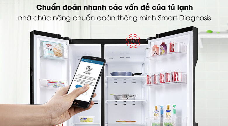 tủ lạnh lg inverter 613 lít gr-b247wb - smart diagnosis