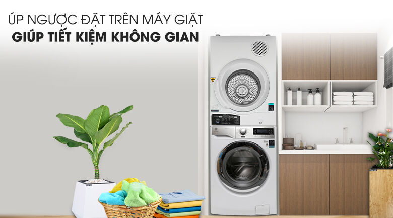Chồng ngược máy sấy lên máy giặt - Máy sấy Electrolux 8 Kg EDV805JQWA chồng ngược máy sấy lên máy giặt - máy sấy electrolux 8 kg edv805jqwa