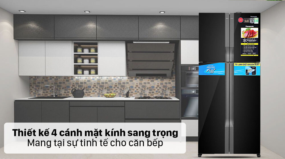 tủ lạnh panasonic inverter 550 lít nr-dz601vgkv - thiết kế 4 cửa