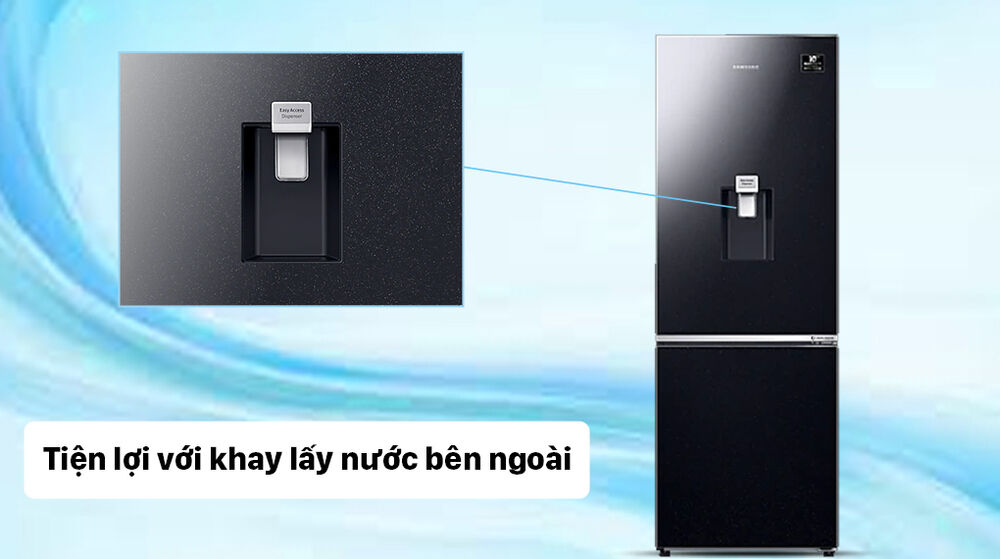 tủ lạnh samsung inverter 307 lít rb30n4190bu/sv - tiện ích lấy nước ngoài