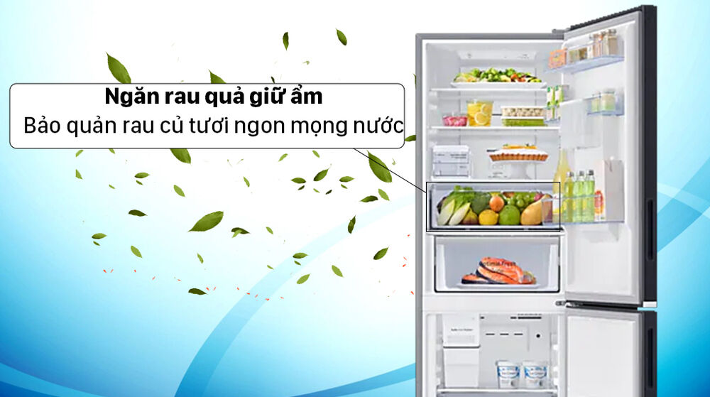 tủ lạnh samsung inverter 307 lít rb30n4190bu/sv - bảo quản rau củ mọng nước