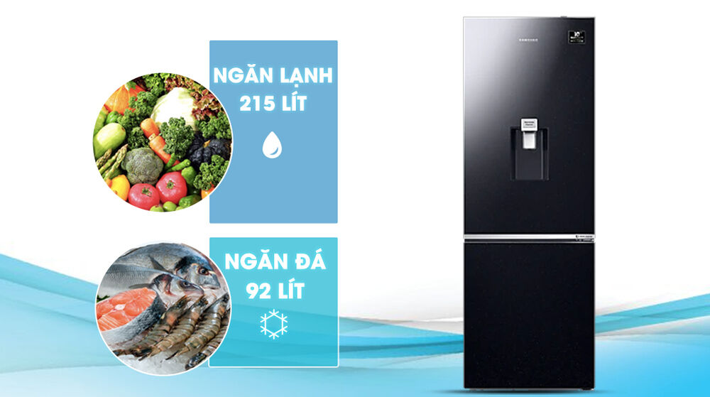 tủ lạnh samsung inverter 307 lít rb30n4190bu/sv - phù hợp cho gia đình từ 3 - 4 người