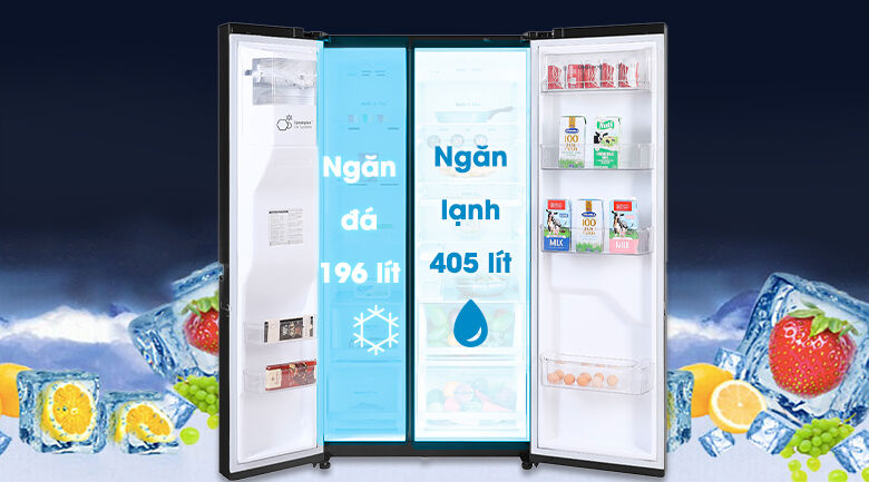dung tích tủ lạnh lên đến 601 lít