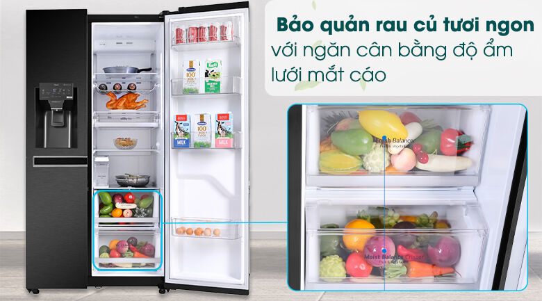 ngăn cân bằng ẩm với lưới lọc mắt cáo
