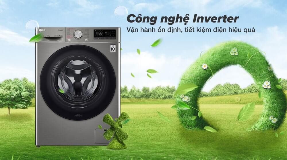 Máy giặt LG Inverter 10 kg FV1410S4P - Tiết kiệm điện, vận hành ổn định với công nghệ Inverter máy giặt lg inverter 10 kg fv1410s4p - tiết kiệm điện, vận hành ổn định với công nghệ inverter