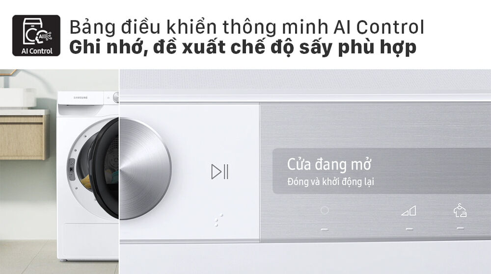 Máy sấy bơm nhiệt Samsung 9kg DV90T7240BH/SV - AI Control máy sấy bơm nhiệt samsung 9kg dv90t7240bh/sv - ai control