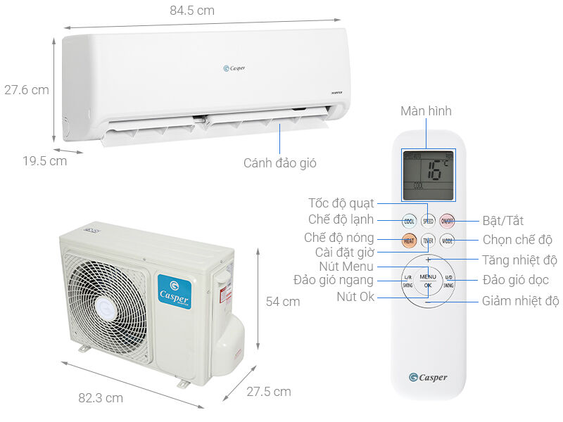 máy lạnh casper inverter 1.5 hp gc-12is32
