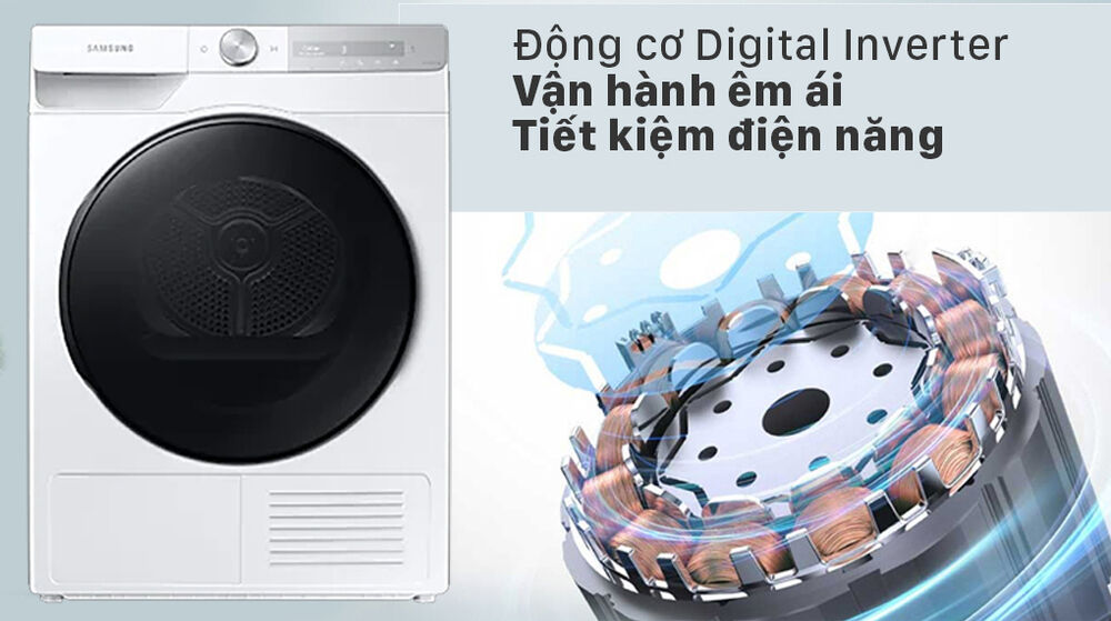 Máy sấy bơm nhiệt Samsung 9kg DV90T7240BH/SV - Digital Inverter máy sấy bơm nhiệt samsung 9kg dv90t7240bh/sv - digital inverter