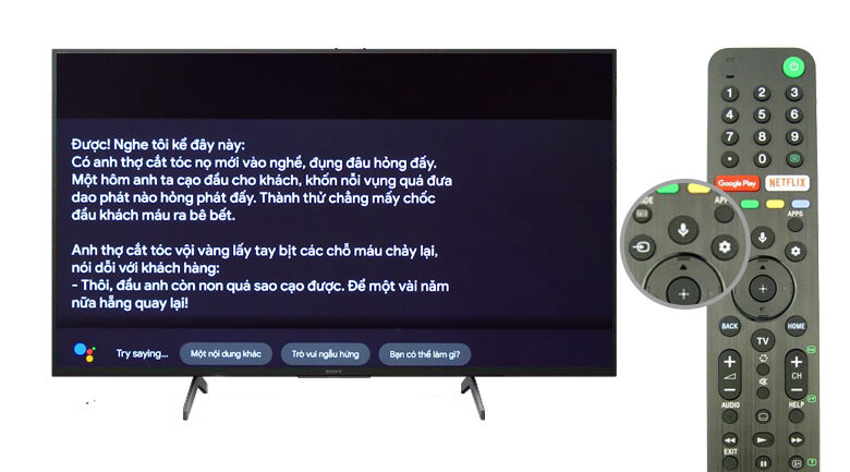 android tivi sony 4k 65 inch kd-65x8000h - điều khiển tivi bằng giọng nói