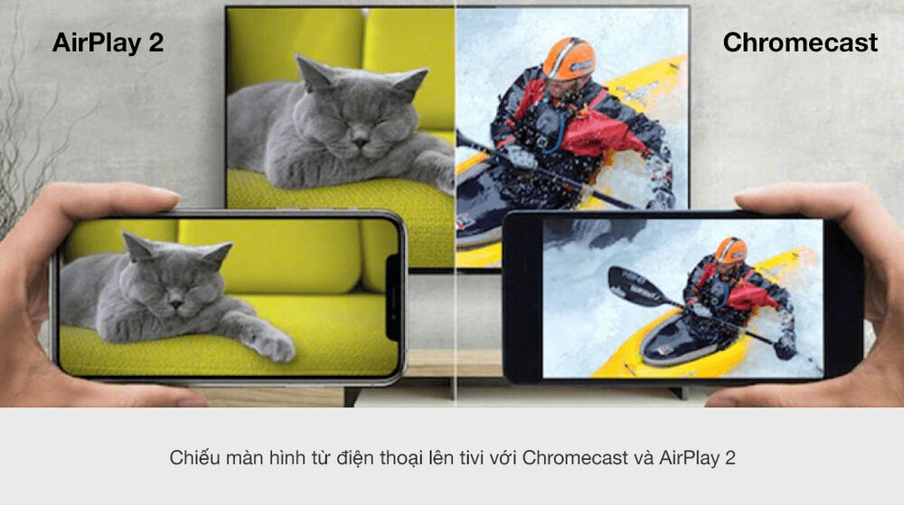 android tivi sony 4k 65 inch kd-65x8000h - chiếu màn hình lên tivi