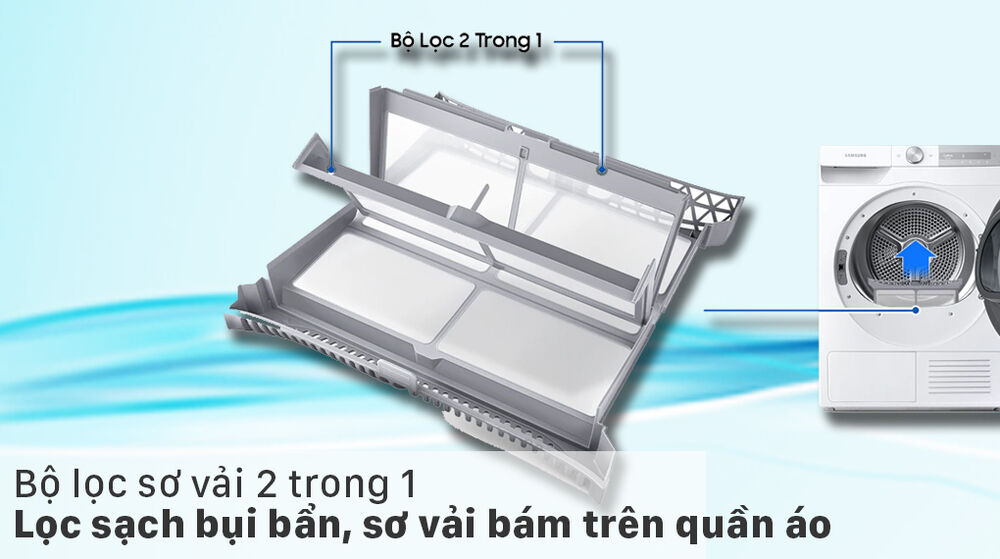 Máy sấy bơm nhiệt Samsung 9kg DV90T7240BH/SV - Lọc sơ vải máy sấy bơm nhiệt samsung 9kg dv90t7240bh/sv - lọc sơ vải