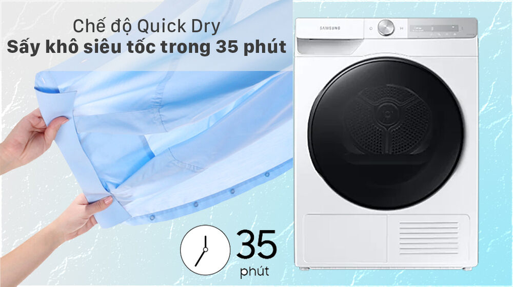 Máy sấy bơm nhiệt Samsung 9kg DV90T7240BH/SV - Quick Dry máy sấy bơm nhiệt samsung 9kg dv90t7240bh/sv - quick dry