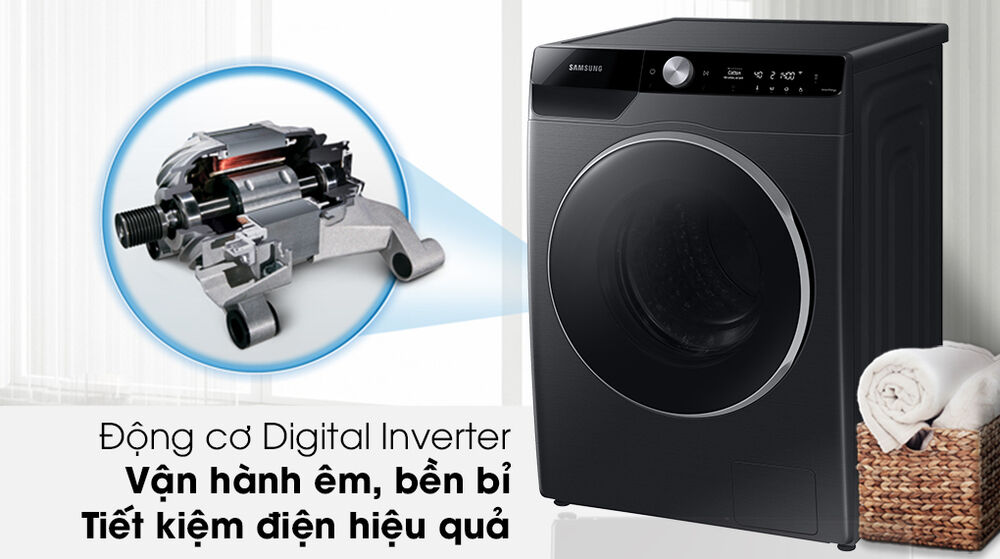 máy giặt samsung inverter 10kg ww10tp44dsb/sv-tiêu thụ điện năng hiệu quả, vận hành êm nhờ động cơ digital inverter