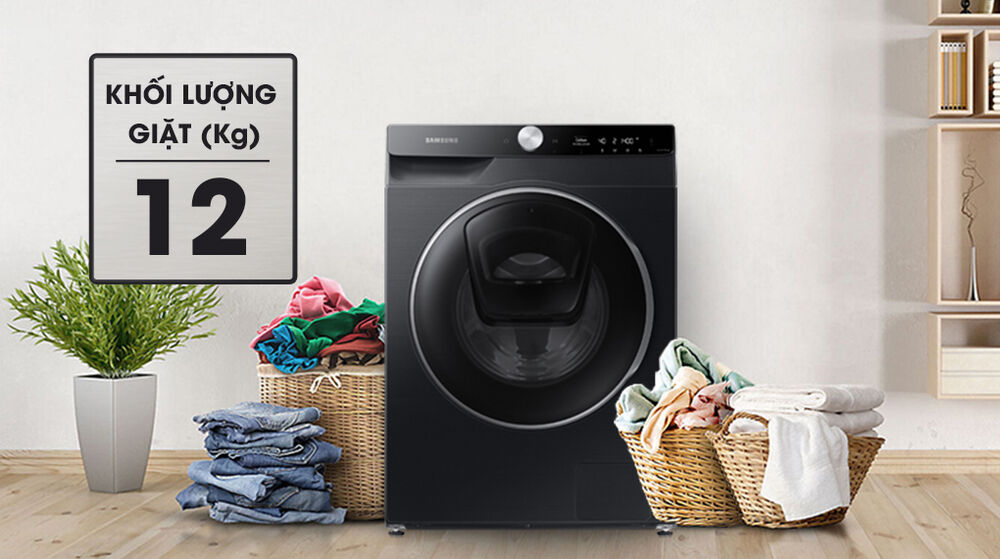 máy giặt samsung ai addwash inverter 12kg ww12tp94dsb/sv - khối lượng giặt 12 kg