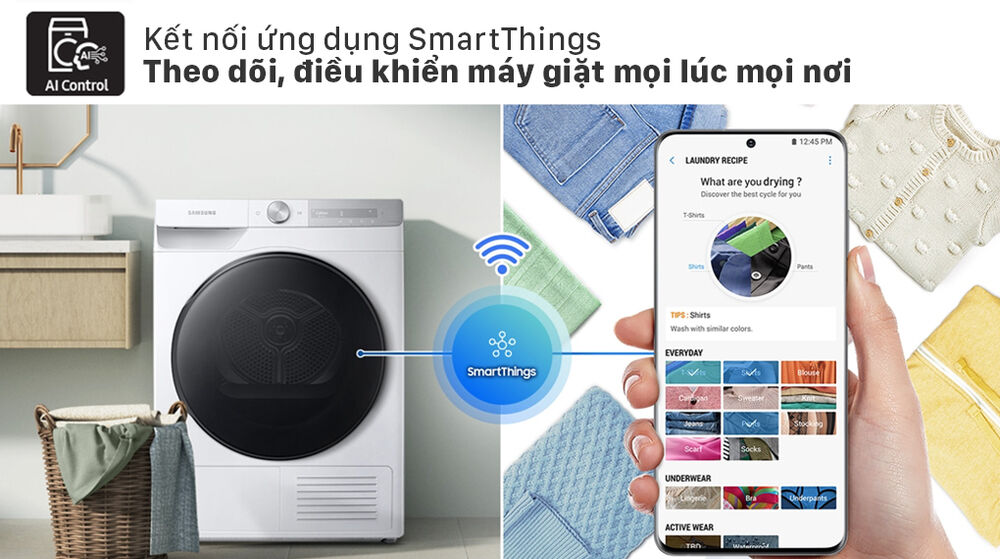 Máy sấy bơm nhiệt Samsung 9kg DV90T7240BH/SV - SmartThings máy sấy bơm nhiệt samsung 9kg dv90t7240bh/sv - smartthings